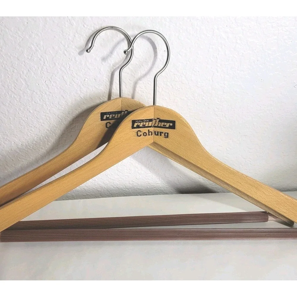 Vintage Joachim Reuther Coburg 2 Wooden Hangers MCM made in Germany Art Deco